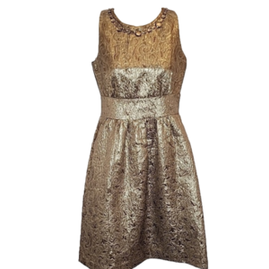 Eliza J, gold metallic formal cocktail dress, size 4